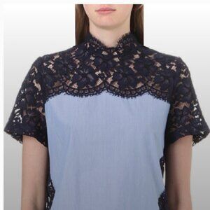 Sandro Effie Lace Striped Top